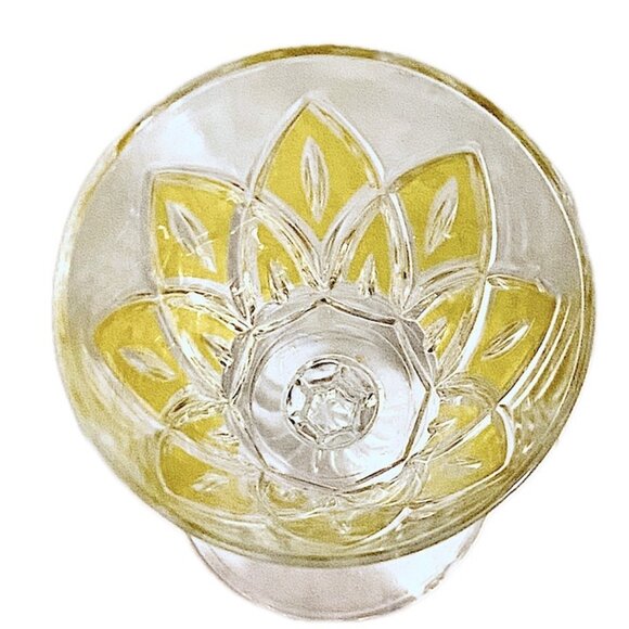 Vintage VMC Reims French Harlequin Crystal Wine Glasses Set of 3, 1 Red 2 Yellow - Picture 5 of 13